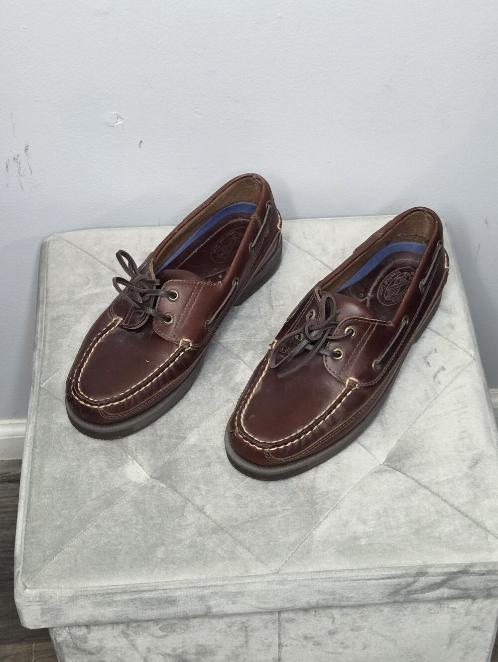 West Marine Nautical Gear Classic Men's Brown Leather Boat Shoes, Sz 8 M